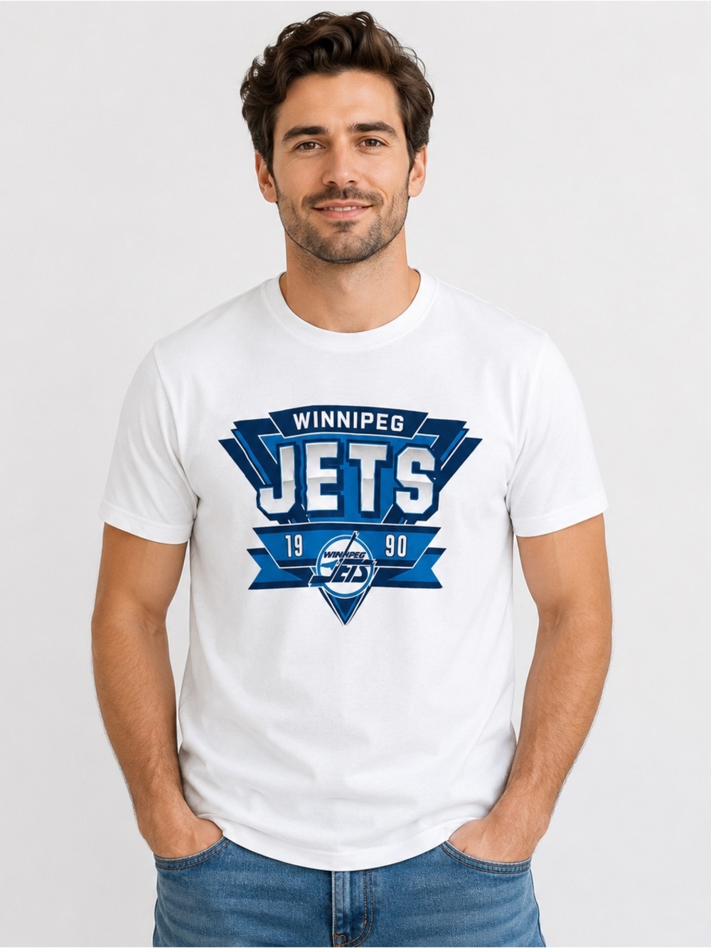 Adidas Winnipeg Jets NHL Graphic T-Shirt Men’s XL White 1990 Logo Sports Hockey